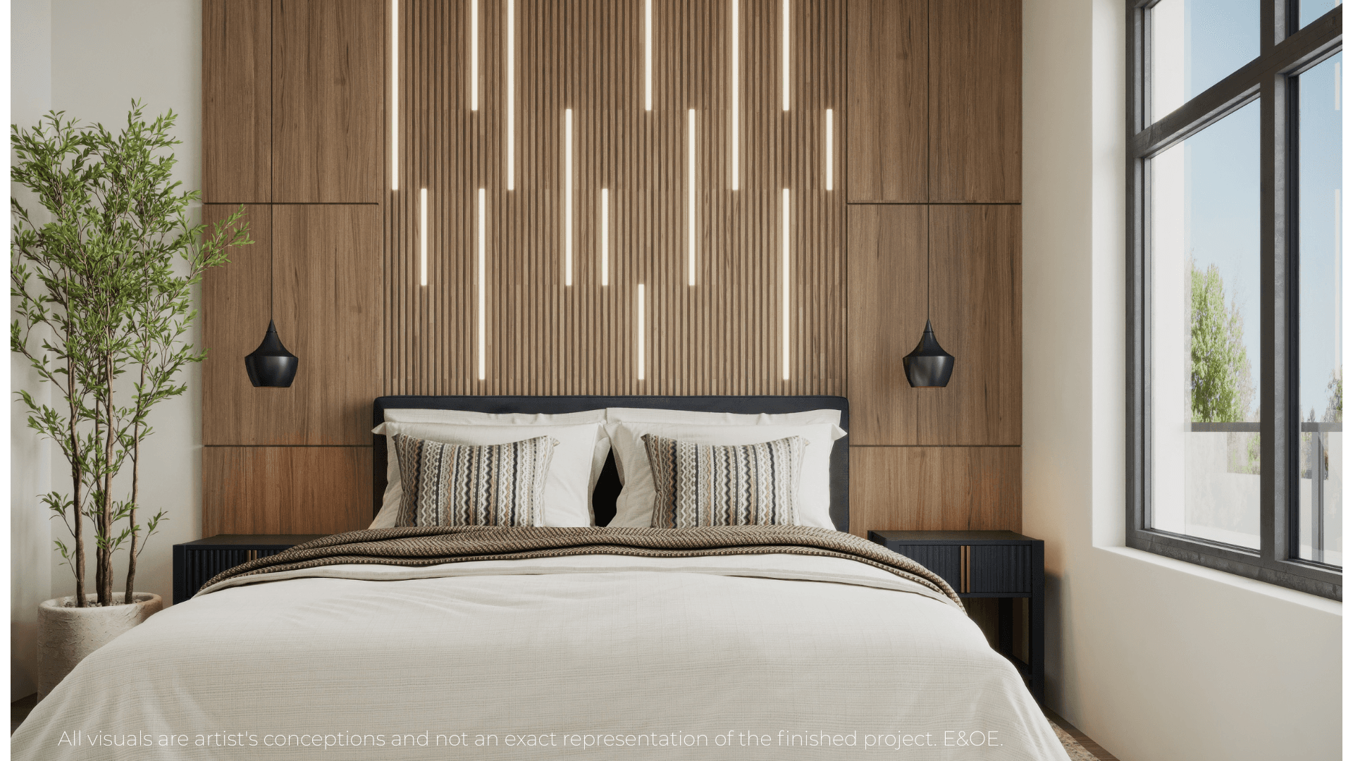 Designer bedroom at Warbler Place new home Niagara