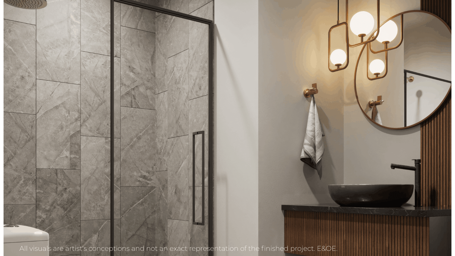 Refined Warmth bathroom design at Warbler Place new homes
