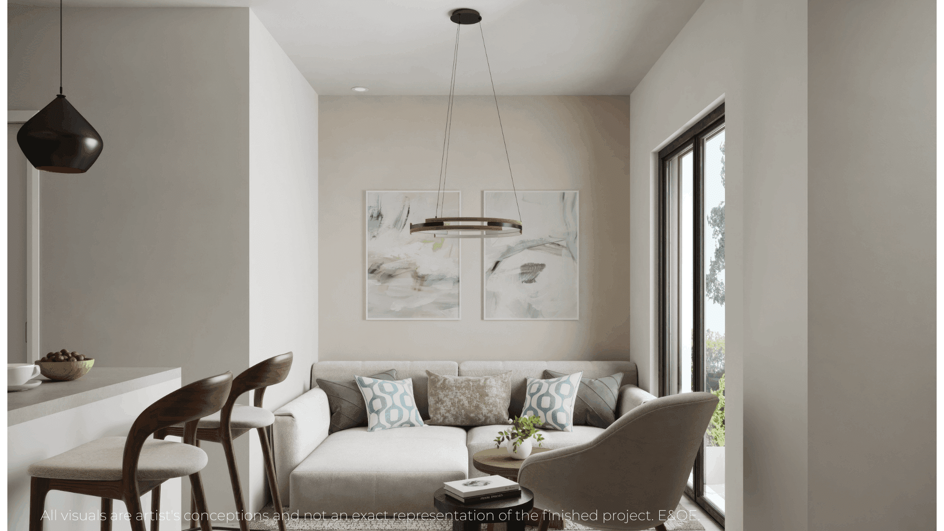 Modern living room at Warbler Place Welland Ontario