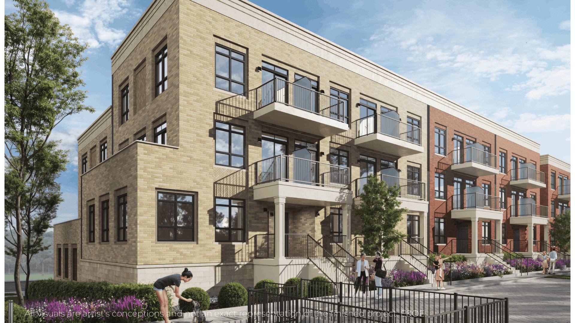 Modern townhomes at Warbler Place Urban Village Niagara