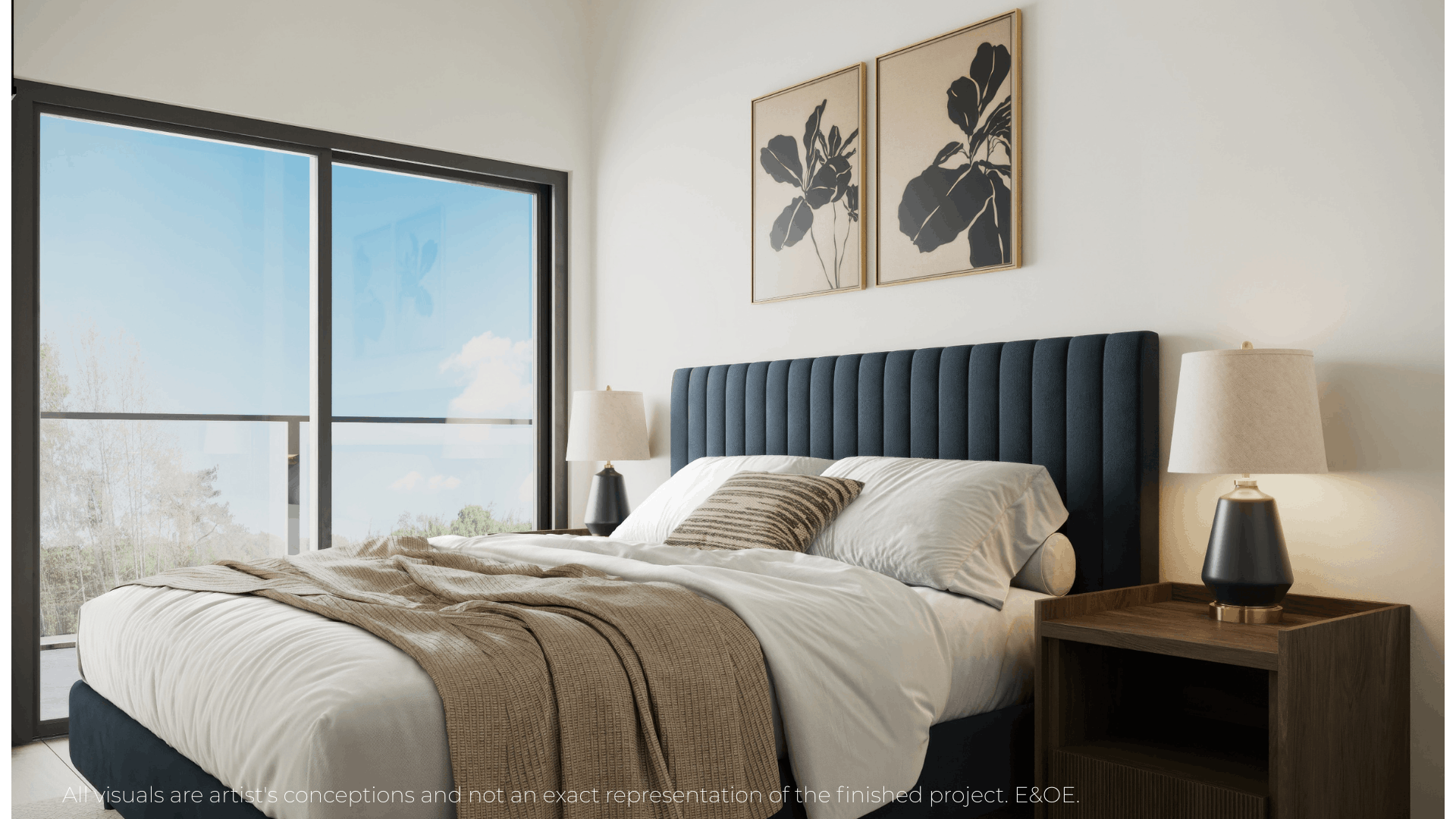 Blue headboard bedroom